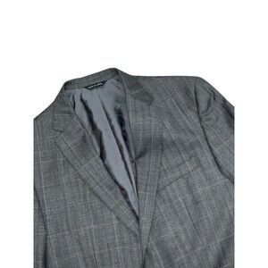 Banana Republic Blazer Mens 40R Gray Blazer Windowpane Jacket Tailored Fit